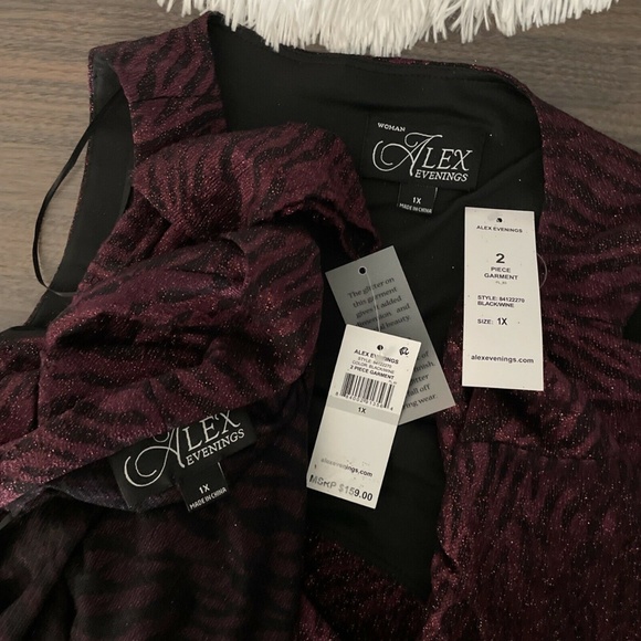 NWT Alex Evenings [ Plus Size 1X ] Animal Print‎ Twinset Tank + Jacket - Picture 4 of 12